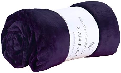 KUGIN Flannel Fleece Luxury Twin Size Lightweight Cozy Couch/Bed Super Soft and Warm Plush Microfiber Solid Color Throw Blanket (Dark Violet)