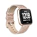 SWEES Leather Bands Compatible with Fitbit Versa 2 & Versa Lite Small & Large, Genuine Leather Band with Stainless Steel Buckle Strap Replacement Wristband for Versa Women Men, Rose Gold, Black, Brown