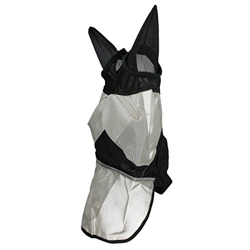 HORZEHorse Fly Mask with Long Nose Cover and Ears | Full Coverage UV Protection - Durable, Soft Micro Mesh Design