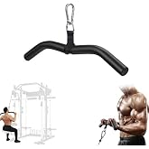 LAT Pull Down Bar Attachment, Tricep Bar for Strength Training | Curl &amp; Triceps Press Down Handle with EVA Sponge Non-Slip Grip Home Gym Cable Machine &amp; Pulley System