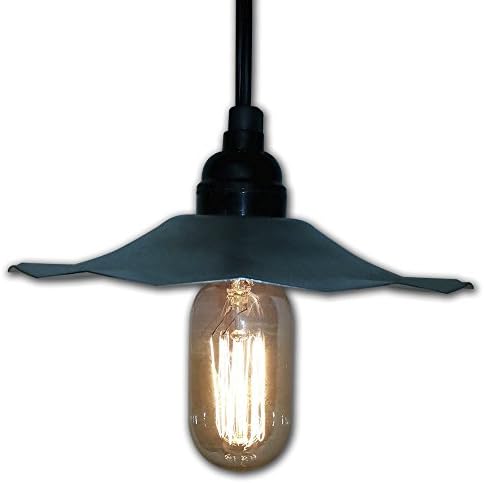 String Light Company GVP45 Vintage Pendant Light with Galvanized Shade and Antique Vintage Bulb (Pack of 2)