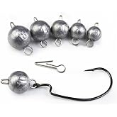 KTGCOZS Pack of 20 Ball sinkers Weights Jig Head 3g / 5g / 7g/10g/14g Soft Lures