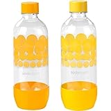 SodaStream 1L PET Carbonating Bottles (Twin Pack)-Orange/Yellow