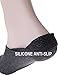 HASLRA No Show Non-Slip Excellent Stretch Premium Toe Socks 3 Pairs (Charcoal-L)