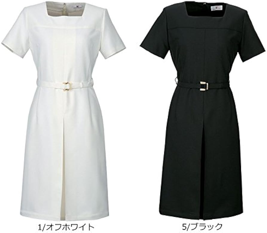 Amazon E 3080 ワンピースs Lエステ 受付 歯科 美容制服 L オフホワイト ワンピース チュニック 通販