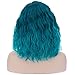 Mildiso Blue Wigs for Women Short Bob Wavy Heat Resistant Synthetic Soft Full Hair Wig, 14’’ Shoulder Length Cute Light Blue Wig for Party Cosplay Daily Use with Comfortable Wig Cap M004BL