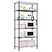 LANGRIA 6 Tier Garage Shelving Shelving Unit, Storage Rack Garage Shelf Heavy Duty Metal Shelves, Black