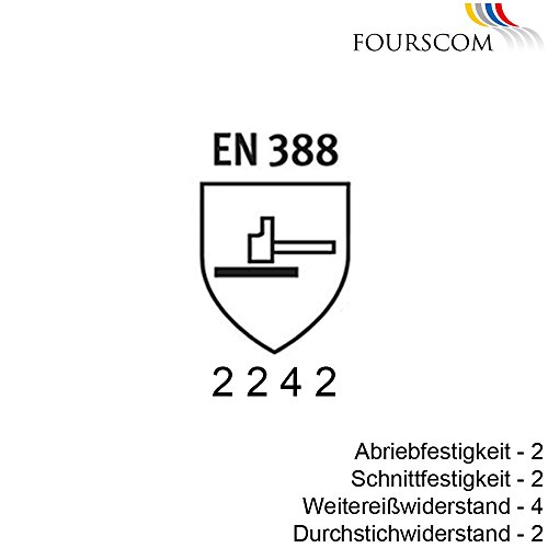 12 Paar FOURSCOM Arbeitshandschuhe Latexhandschuhe Gr.7-12 EN388/2242 CAT 2 Größe 12 – Bild 3