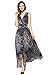 EvelynNY Womens Floral Peacock Evening Casual Split Loose Prom Party Maxi Dress