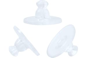KASBEE Earring Backs, Silicone Earring Backings, Clear Rubber Earring Safety Back Stoppers, Soft Clutch Ear Locking with Pad (Pack of 100)