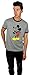 Disney Mens Mickey Mouse Ringer Tee (Large, Charcoal/Black)