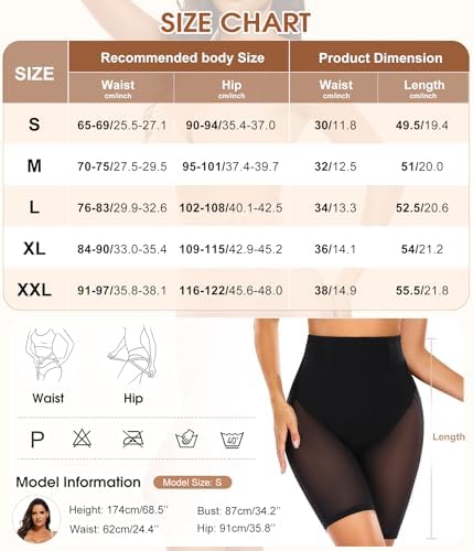 Bauchweg Unterhose Damen Hohe Taille Shapewear Miederhose Push-Up Po & Bauchkontrolle Body Shaper Miederpants Figurformende Atmungsaktive Shaping Hose Shorts(Schwarz, M)