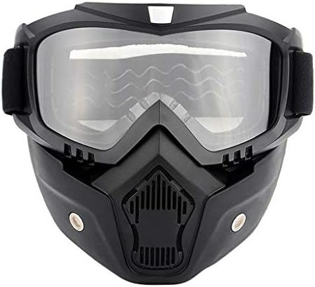 foreverH Motorcycle Helmet Riding Goggles Detachable Mask Goggles Adjustable Anti-Slip Motocross Face Mask