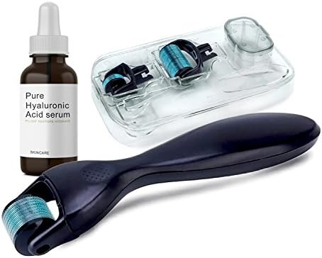 skincareguys Derma Roller 540 Microneedle Micro Needles Skin Care Needle 0.25mm+hyaluronic Acid serum