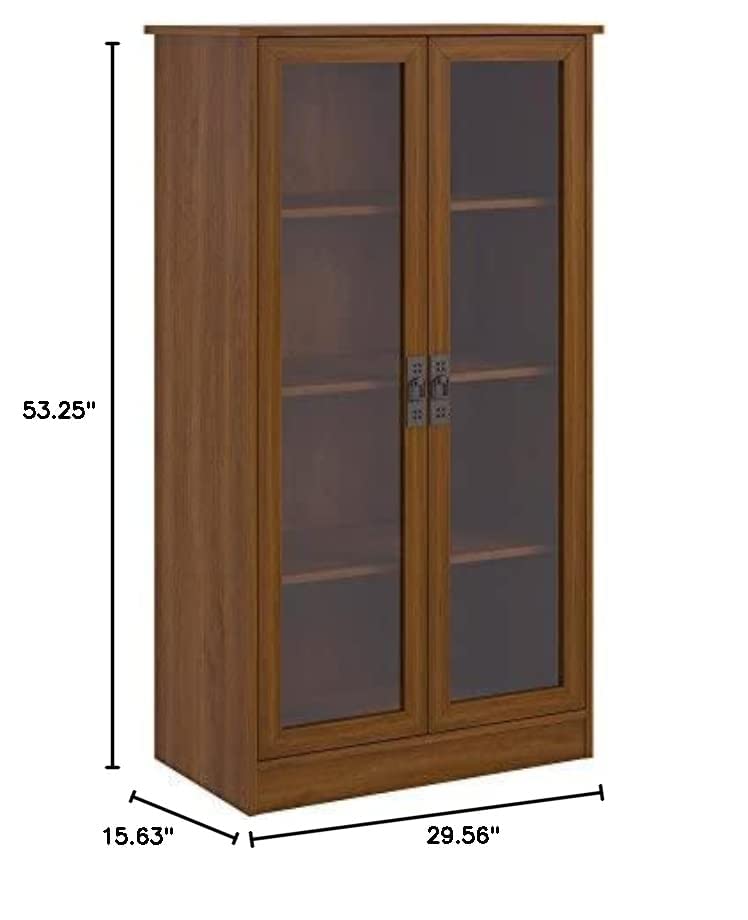 Ameriwood Home Quinton Point 4 shelves Bookcase with Glass Doors