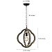 Vintage Orb Chandeliers Wood Indoor Chandeliers Wooden Pendant Light Fixtures 1XE26 Lamp Holder Dia. 13.8 Inch
