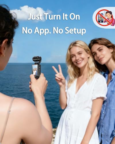 CGXUED Vlogging Camera with 180° Rotating Lens, Pocket Body Camera with Audio & Video Recording, 7-Hour Battery, Handheld POV Cameras with 32GB Card, Easy One-Button Recording for Travel(Black)