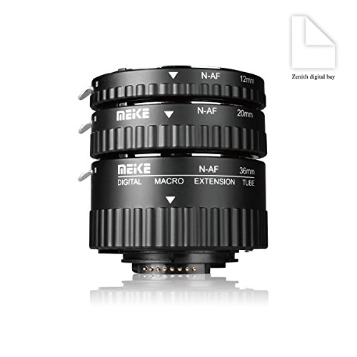 MEIKE MK-N-AF1-B Auto Focus Macro Extension Tube Set for Nikon DSLR Camera 10MM 20MM 36MM D80 D90 D300 D300SD800 D3100 D3200 D3400 D5000 D51000 D5200 D7000 D7100 etcï¼ˆPlastic bayonetï¼‰