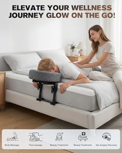 Massage Headrest for Bed, Massage Face Cradle for Bed, Adjustable 18" Height Bed Massage Head Holder, for Home Salon Spa Massage Table, Comfortable Face Down Pillow After Eye Surgery