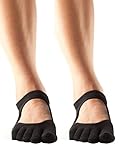 ToeSox Womens Full Toe Bellarina Grip Non-Slip Yoga Socks 2 Pack