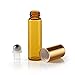 SIMPLE-E Set of 10 Refillable Amber 5ml (5PCS) 1/6oz + 3ML (5PCS) Roll on Glass Bottle for Essential Oil - Empty Aromatherapy Perfume Bottles with Metal Roller Ball + FREE Pipette Dropper