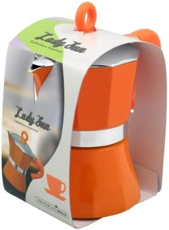 Imperial Inox: "Lady Sun" Espresso Coffee Maker 3-Cups ORANGE [ Italian Import ]