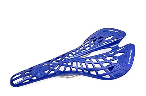 Bicycle Saddle Sports Saddle Road Bike MTB Trekking Saddle Black White (Blue)