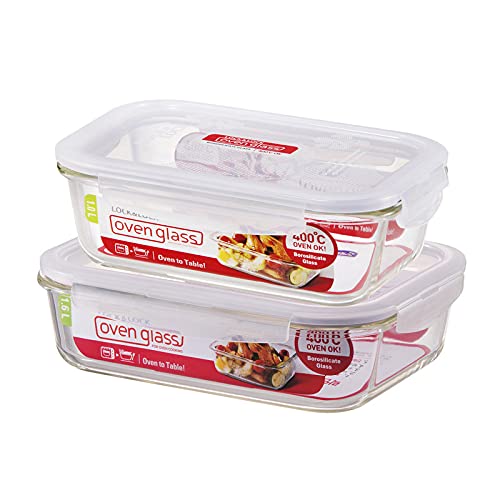 Buy Lock & Lock Borosilicate Glass Airtight Refridgerator Container Set