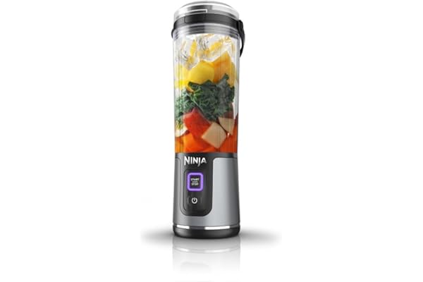 Ninja BC151BK Blast Portable Blender, Cordless, 18oz. Vessel, Personal Blender-for Shakes & Smoothies, BPA Free, Leakproof-Lid & Sip Spout, USB-C Rechargeable, Dishwasher Safe Parts, Black (Renewed)