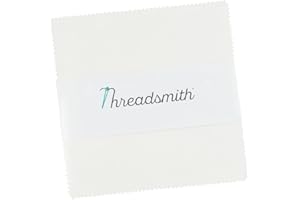 Bunch - 5 inch Charm Pack for Quilting - 42 Precut Cotton Fabric Squares (White)