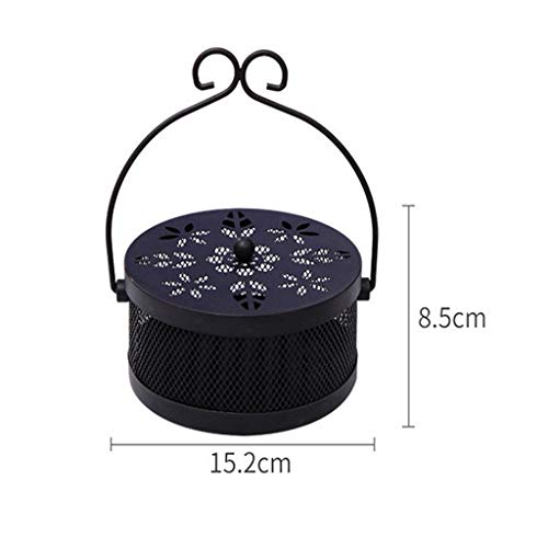 DIGOOD Mosquito Coil Holder Retro Portable Mosquito Incense Burner for Home and Garden (Brown) - Thumbnail 3