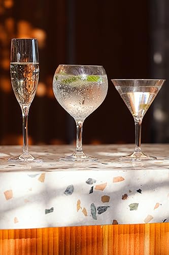 The Good Store Acrylic Premium Quality Plastic Unbreakable Balloon Gin Glasses | Set Of 3 Cups | Reusable, Dishwasher Safe 11.2X19.1 CM Clear