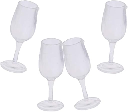 Amazon Toygogo 1 12ドールハウスミニチュア食器プラスチックカップワイングラスジュースグラスゴブレット4ピースキッズふりプレイおもちゃ 家具 おもちゃ
