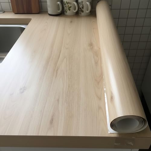 Ambiance Sticker Zelfklevende rol per meter, zelfklevend, voor keuken, meubels en badkamer, hout, licht eiken, H 60 cm x B 9 m