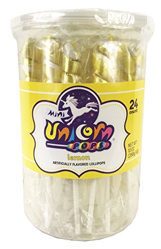Adams Brooks Mini Unicorn Pops , Lemon Gold 10 Oz ( 24 Count )