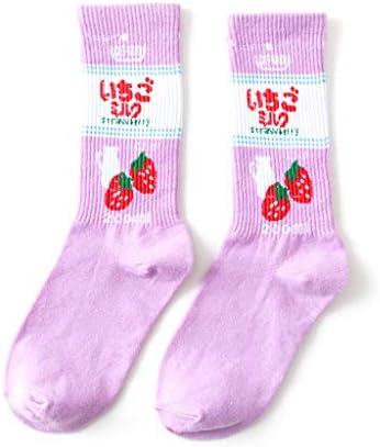 NNGUBIUNew Japanese Kawaii Sweet Women's Socks Funny Cute Cream Candy Color Milk Strawberry Long Socks For Girl Christmas Gift