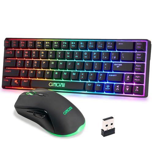 CHONCHOW LED Keyboard &Mouse Combo Ambient Lighting RGB (Grey)