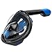 SeeWorld 180° Panoramic Full Face Snorkel Mask -Larger Viewing Area Free Breath Technology with Anti-fog and Anti-leak Snorkeling Design for Adults,Youth and Kids