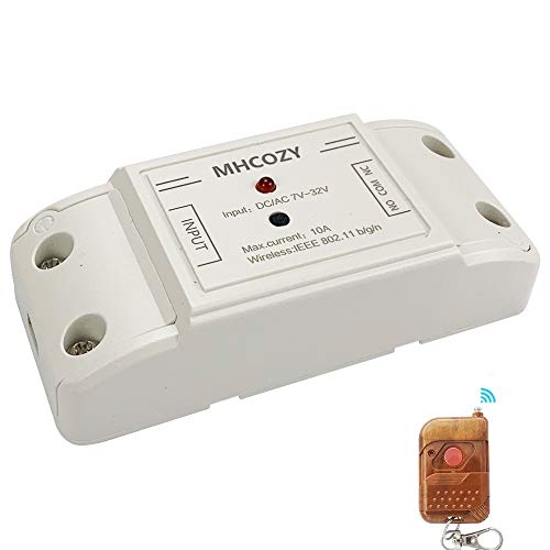 MHCOZY Updated WiFi Wireless Smart Switch Inching Self-Locking Relay Module,Set Inching Time from 0.5 Second to 1 Hour,be Applied to Access Control,DIY WiFi Garage Door Opener (7-32V with 433Mhz RF)