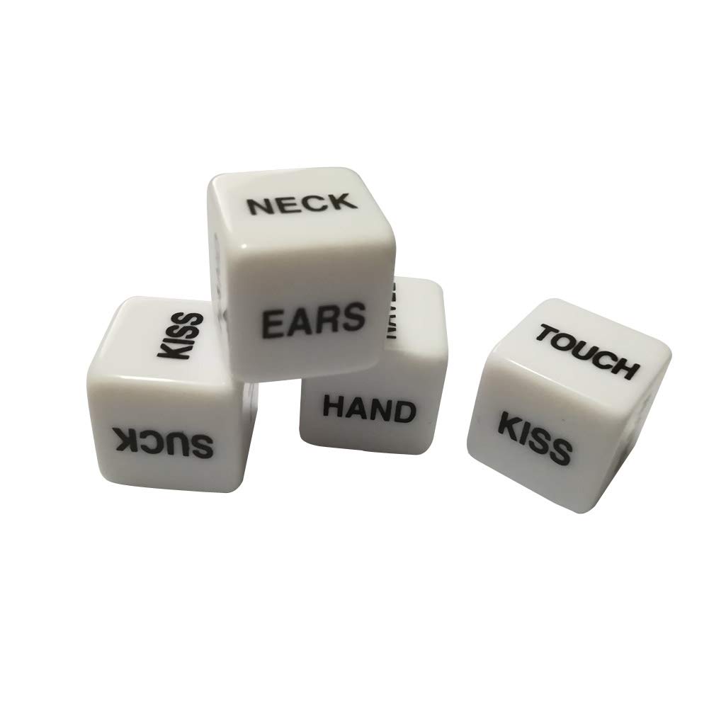 CFTech Novelty Game Dice 16mm Dice Set, Fun to use, 2 Pair (White)
