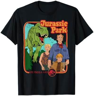 Amazon.com: Jurassic Park Vintage T-Rex Break Out T-Shirt Small