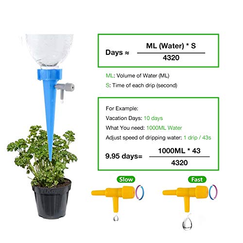 Sheila Plant Self Watering Adjustable Stakes System 12Pcs/Set Vacation
