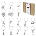 Gnollko 16pcs PVC Wine Glass Charms,Funny Wine Charms Marker Tags Identifiersfor Stem Glasses
