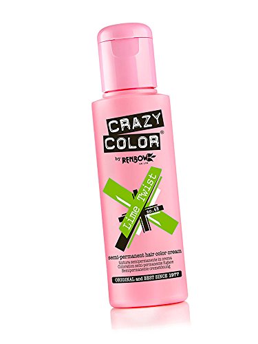 Crazy Color Renbow Semi-Permanent Hair Colour Cream Dye 100ml-Lime Twist