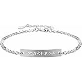 ALiLuYa Proverbs 3 5 6 Bracelet for Women, 925 Sterling Silver Bible Verse Christian Faith Jewelry, Inspirational Gift for Her