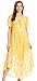 Sakkas 16601 - Ronny Lace Embroidered Cap Sleeve Tie Dye Wash Caftan Dress/Cover up - Yellow - OS