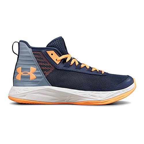 Under Armour Girls' Grade School Jet 2018 Basketball Shoe, Utility (500)/Washed Blue, 6