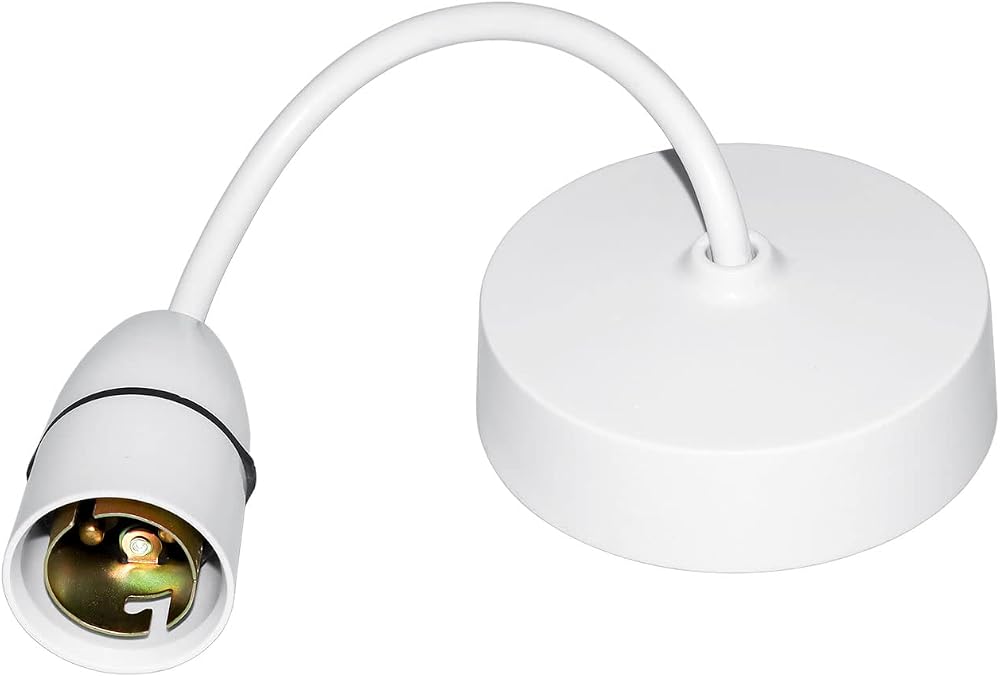 Caldarax Ceiling Pendant Light Fitting B22 White 6 Inch 150mm