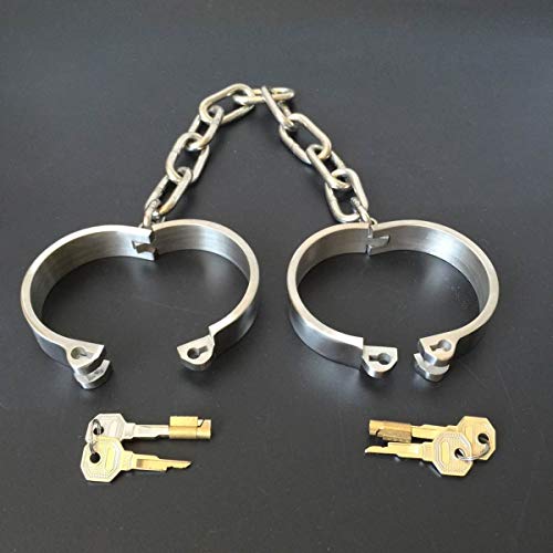 HIZZEEN Fetish Stainless Steel Bracelet Ankle Cuff A Pair of Restraint Gear for Unisex Bondage Play Adult Sex Toys,Femalemodels