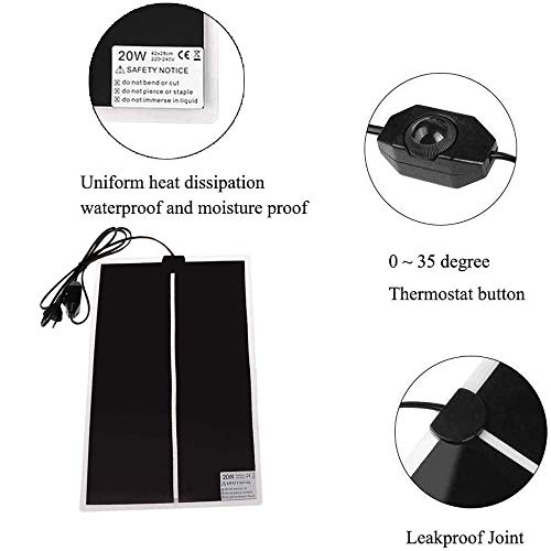 PeSandy Reptile Heating Pad with Temperature Adjustment, 110V Non